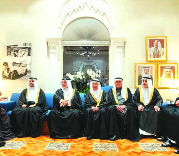 <p>Above, HRH the Crown Prince and Prime Minister visits the Al Zayani family’s majlis</p>